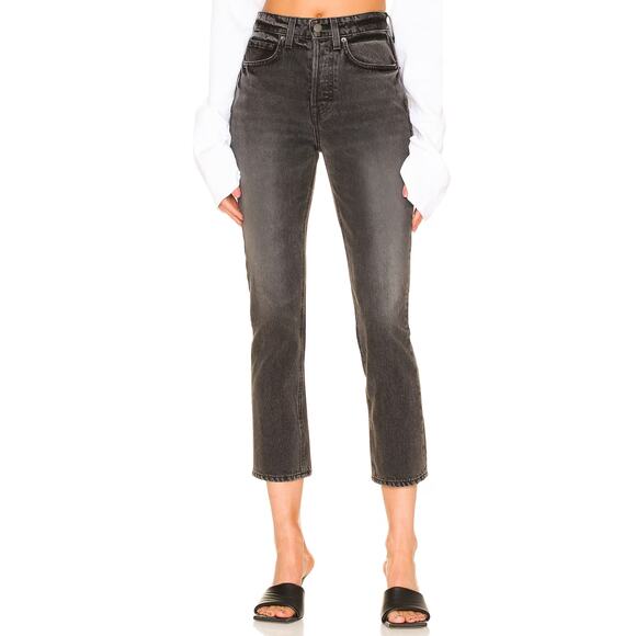 GRLFRND Denim - GRLFRND Karolina High Rise Slim Straight Crop Jeans SIZE 28 Boyfriend Rigid NEW